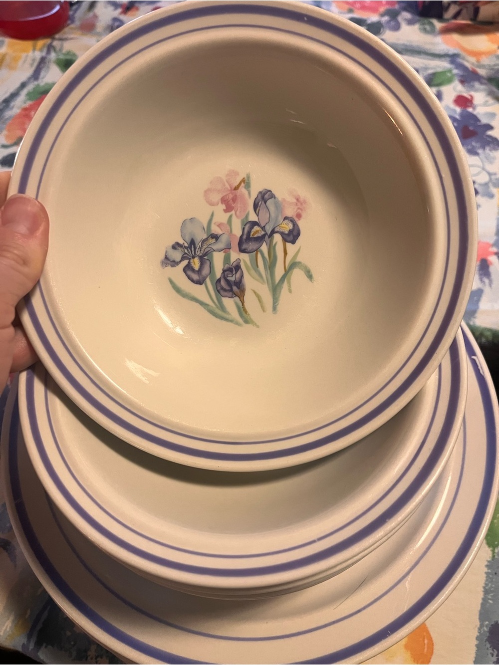 1980’s Chinese Iris Bowls - Set of 6